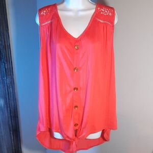 New York Laundry Sleeveless Top - Bright Orange